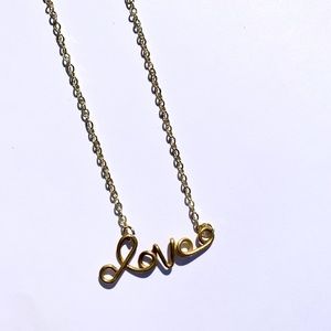 Vintage Brass Love Necklace